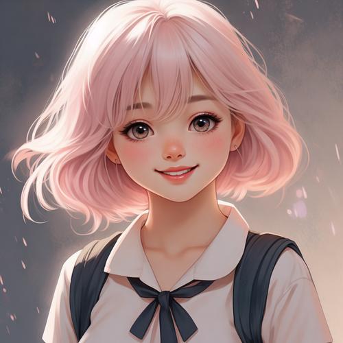 JK漫画粉色头像的